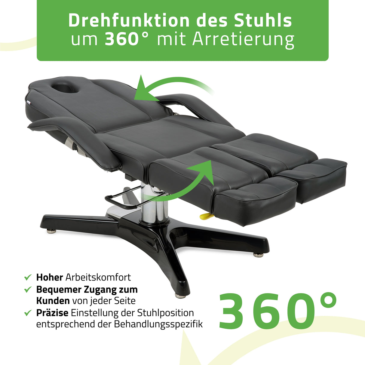 Kosmetikliege Max Hydraulisch | Pneumatische Verstellung | Massageliege