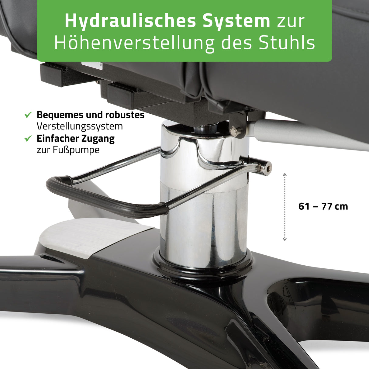 Kosmetikliege Max Hydraulisch | Pneumatische Verstellung | Massageliege