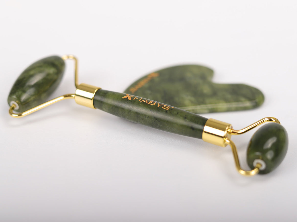 Massage Set Gua Sha van Jadeïet | Steenroller