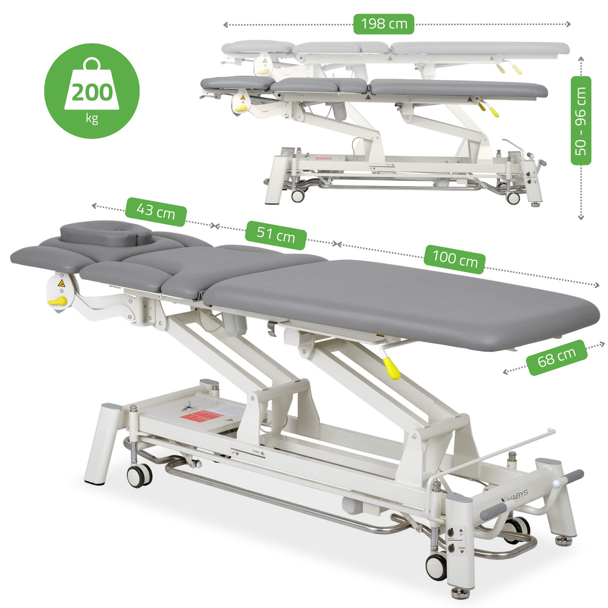 Therapieliege Elektrisch Proxima X7 | 7-Segmente | Steuerrahmen | 3 Jahre Garantie
