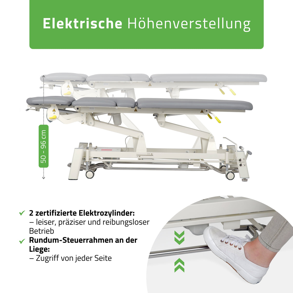 Therapieliege Elektrisch Proxima X7 | 7-Segmente | Steuerrahmen | 3 Jahre Garantie