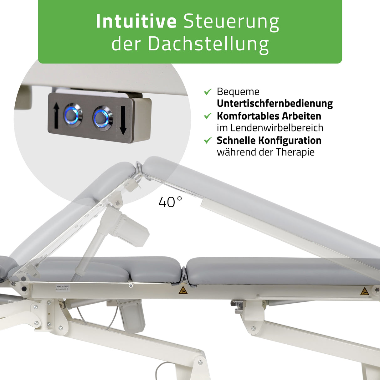 Therapieliege Elektrisch Proxima X7 | 7-Segmente | Steuerrahmen | 3 Jahre Garantie