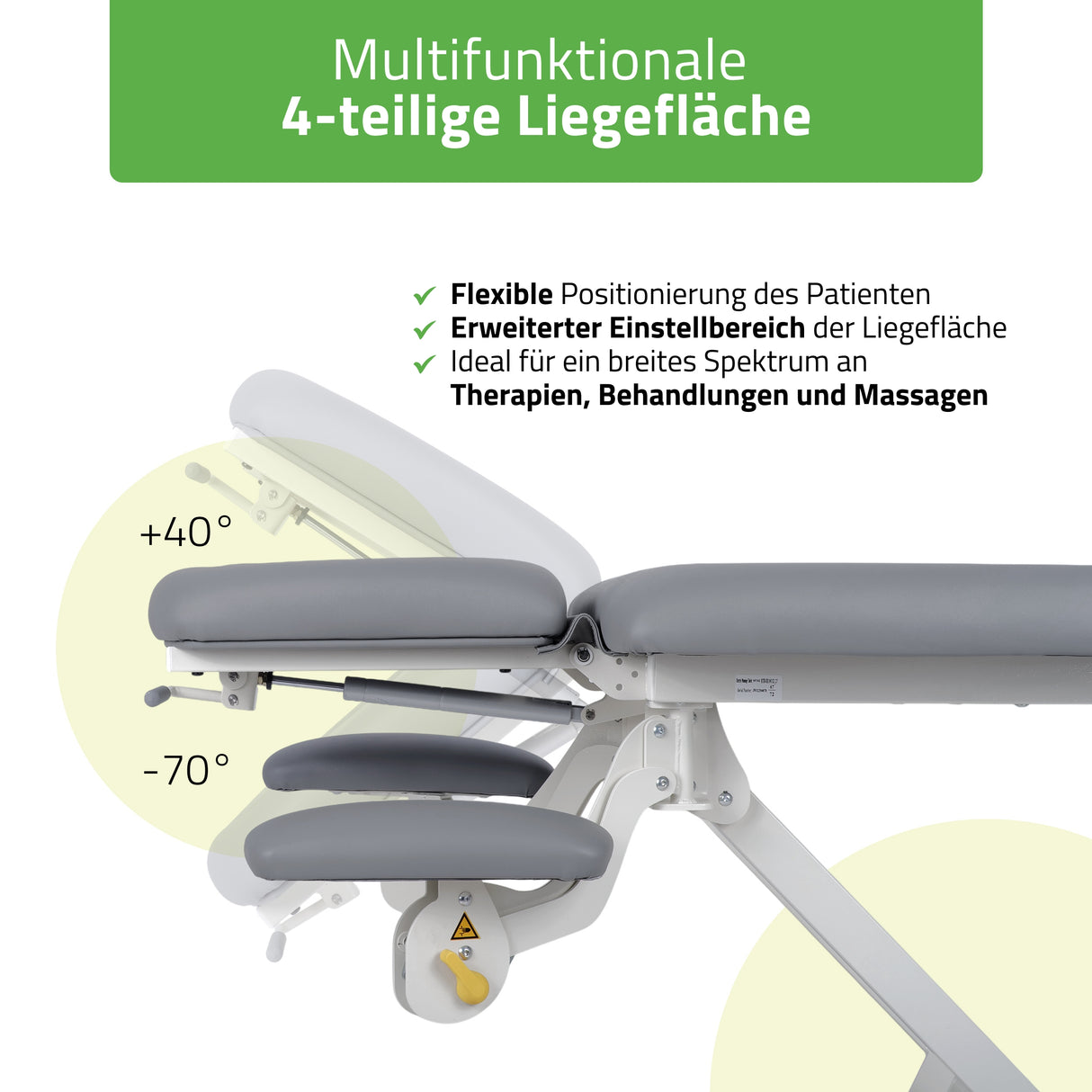 Therapieliege Elektrisch Proxima V4 Ergo | 4-Segmente | Handfernbedienung Steuerrahmen | 3 Jahre Garantie