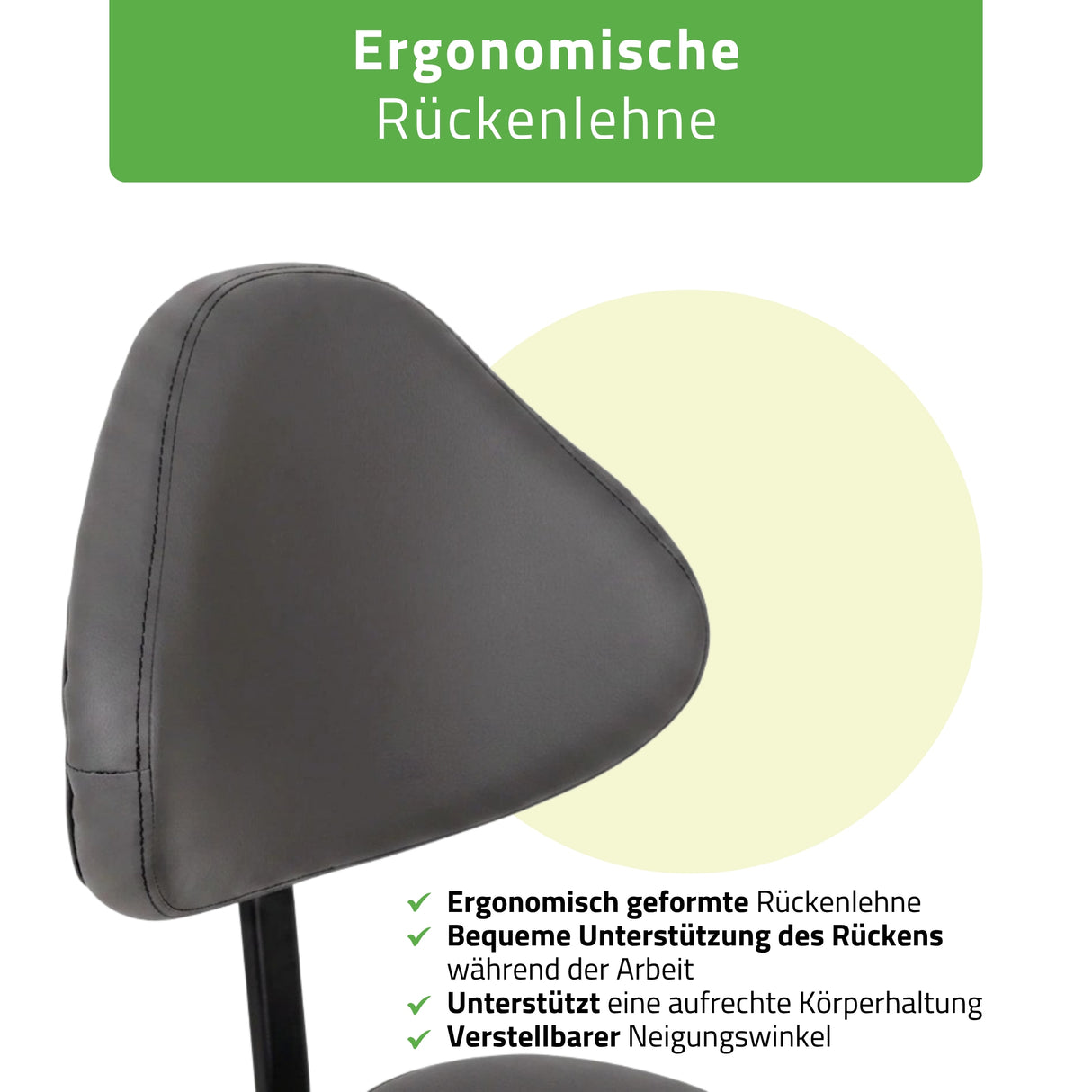 Ergonomische Zadelkruk met Rugleuning Sola