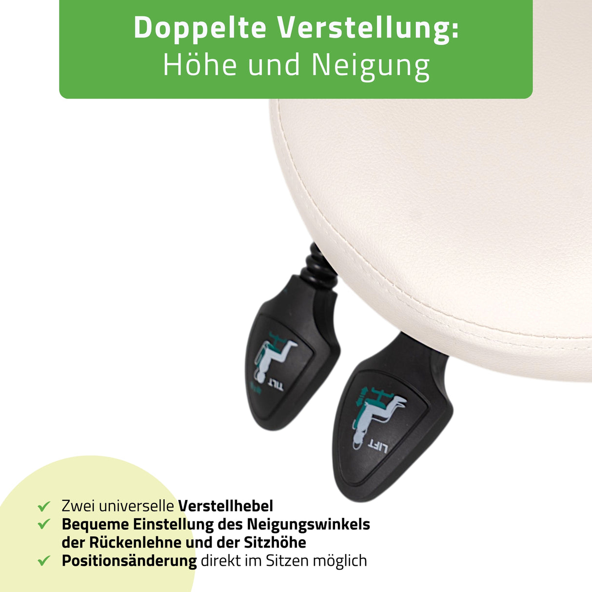 Ergonomische Zadelkruk met Rugleuning Sola