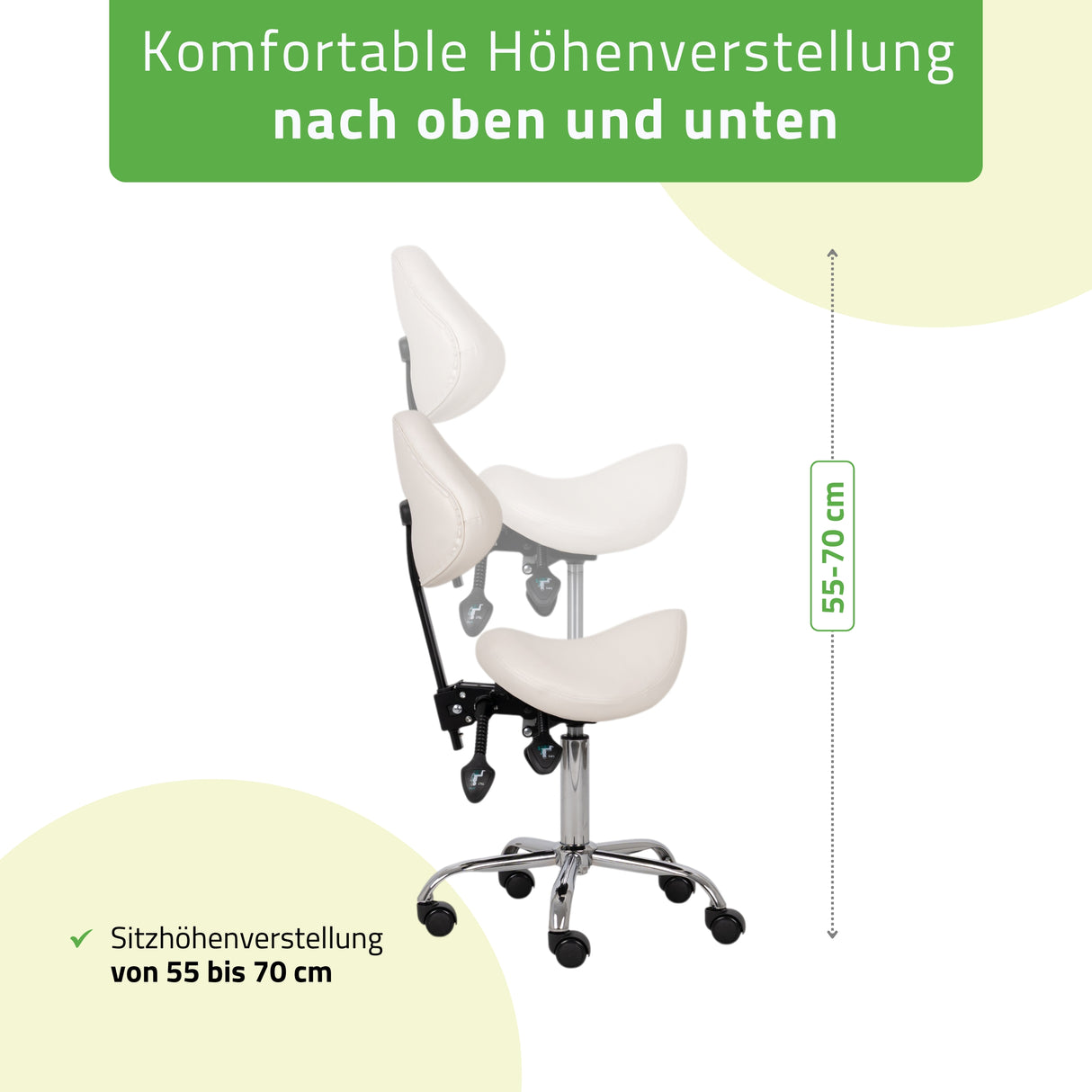 Ergonomische Zadelkruk met Rugleuning Sola
