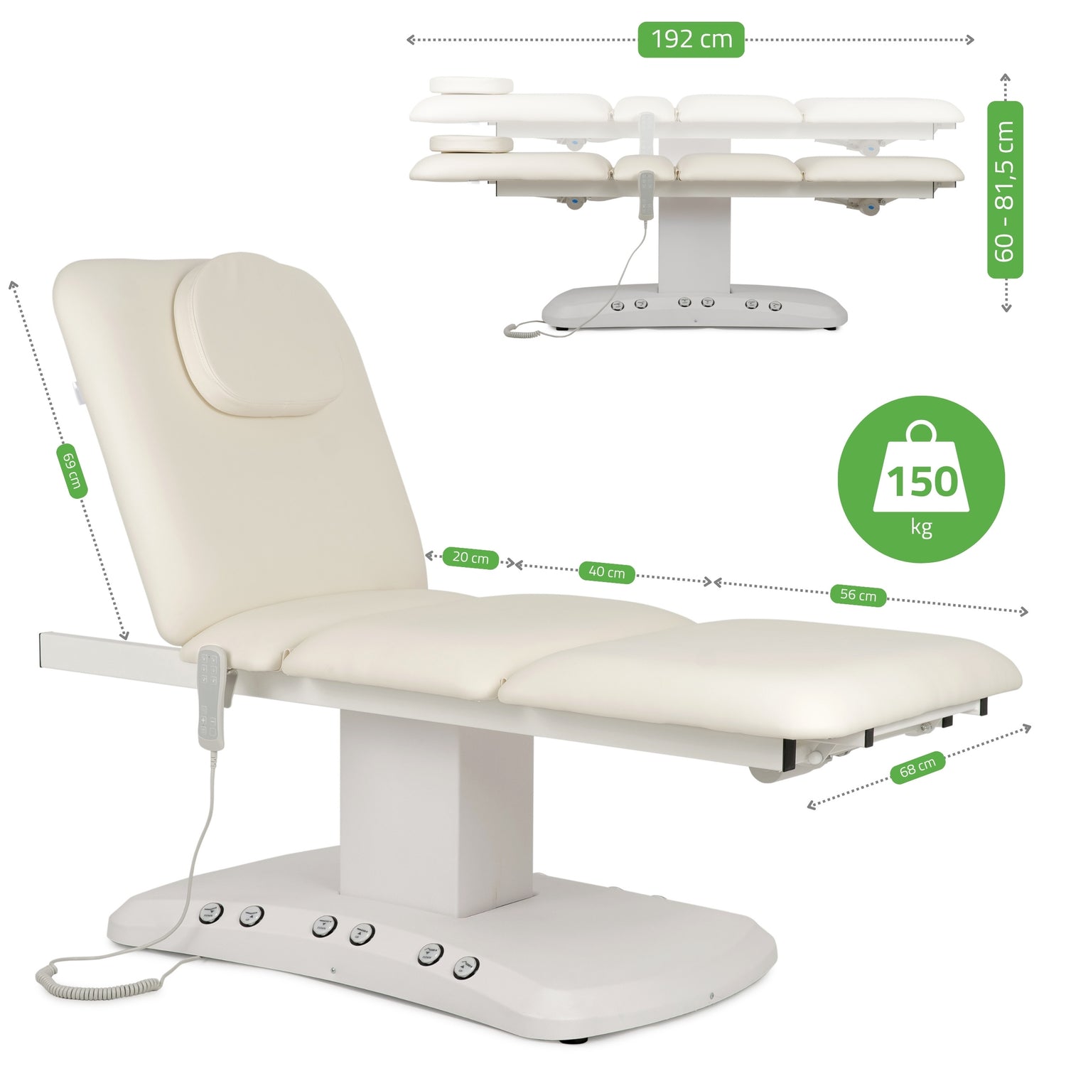Kosmetikliege Elektrisch mit Heizung | Serenity PRO 4 | für Massage und SPA Anwendungen