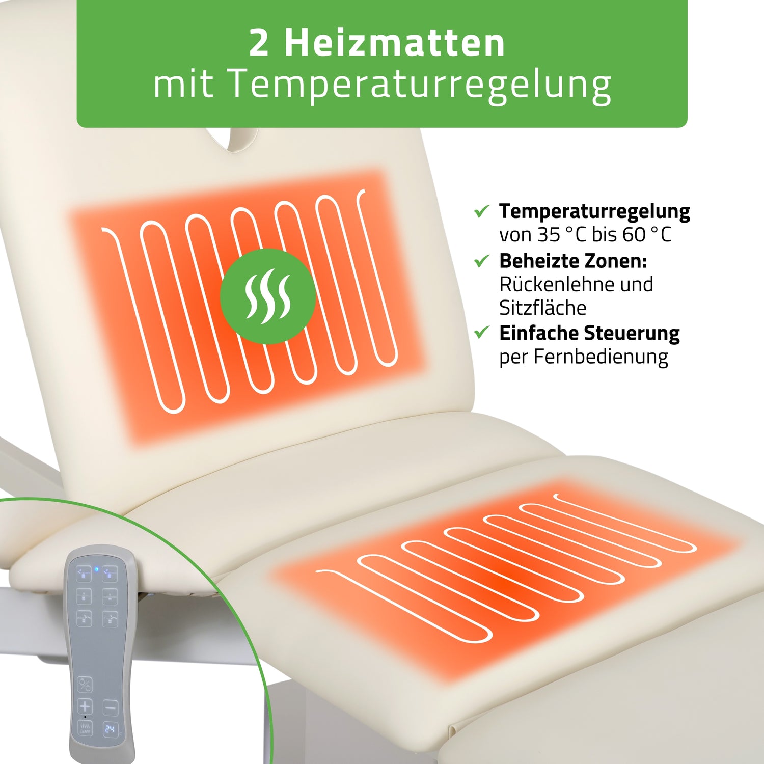 Kosmetikliege Elektrisch mit Heizung | Serenity PRO 4 | für Massage und SPA Anwendungen