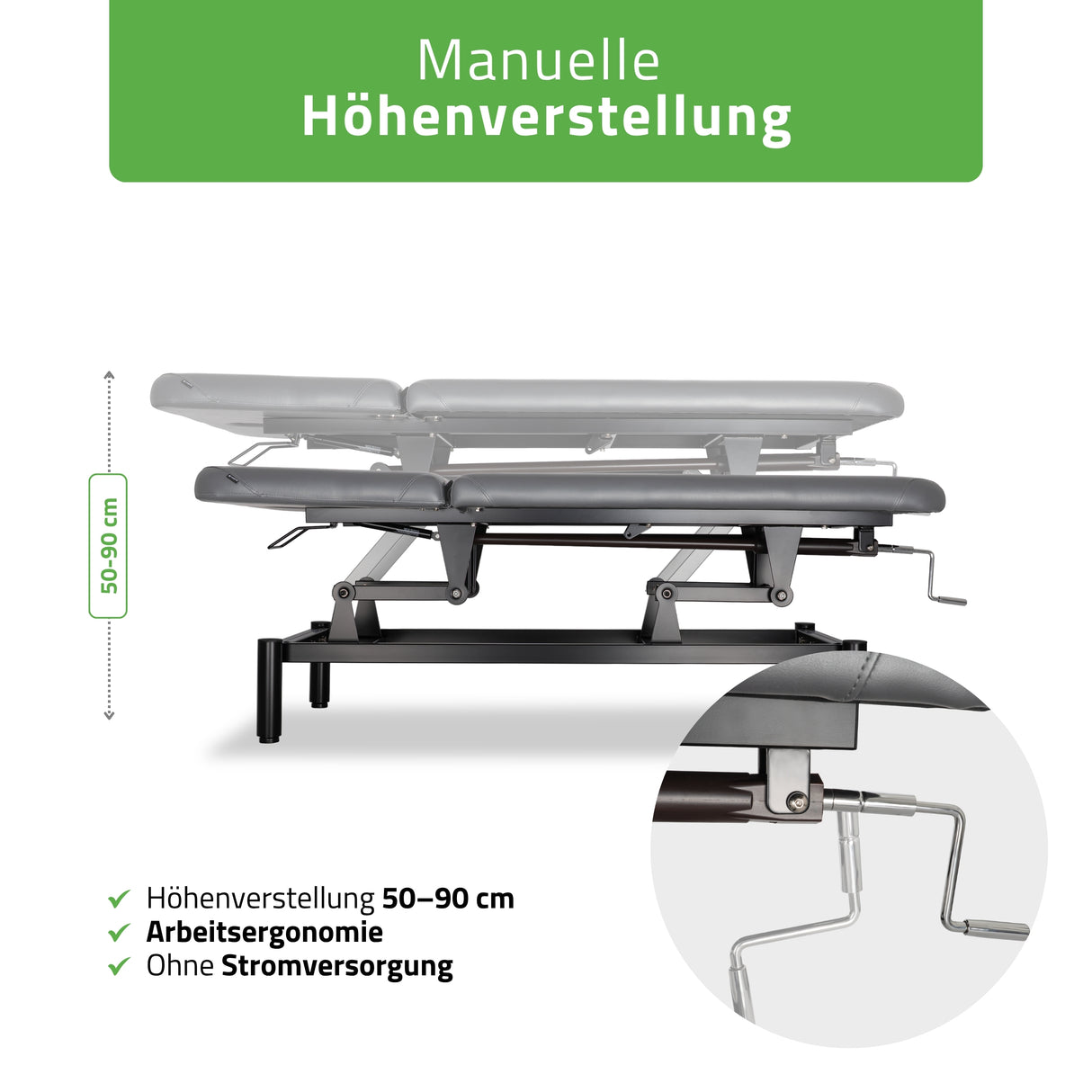 Stationäre Massageliege Vigo 2 | mit Kurbelverstellung