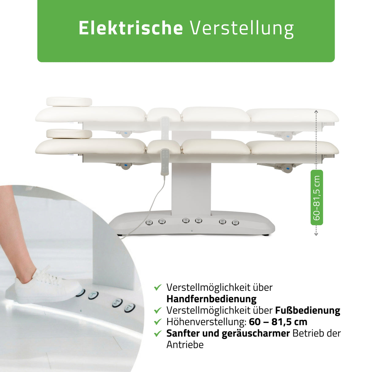 Kosmetikliege Elektrisch mit Heizung | Serenity PRO 4 | für Massage und SPA Anwendungen | 3 Jahre Garantie