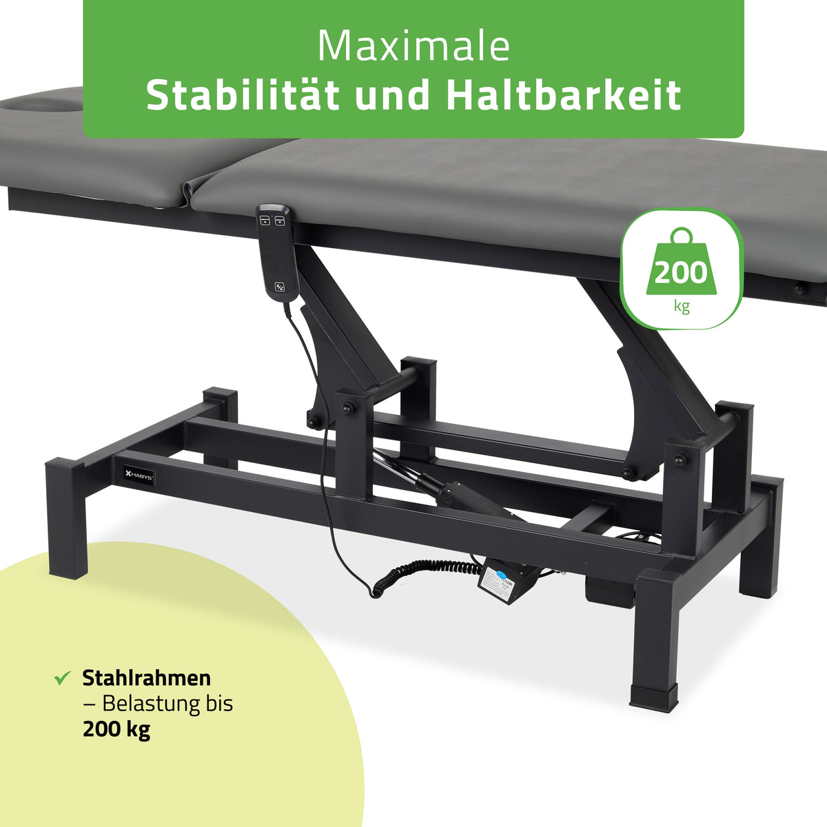 Elektrische behandeltafel set Fortis 2 + Massagepistool Dynamic Pro + Positioneringsrol 15x60 + Wegwerpvlies op rol