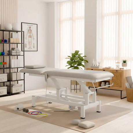 Elektrische behandeltafel set Fortis 2 + Massagepistool Dynamic Pro + Positioneringsrol 15x60 + Wegwerpvlies op rol