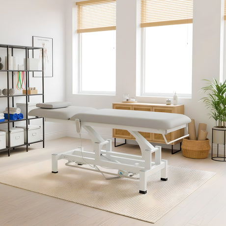 Elektrische behandeltafel set Fortis 2 + Massagepistool Dynamic Pro + Positioneringsrol 15x60 + Wegwerpvlies op rol