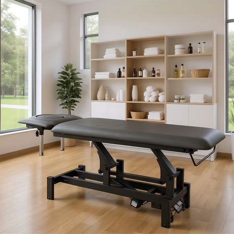 Set Therapieliege Elektrisch Fortis 4 Ergo + Massagepistole Dynamic Pro + Vollrolle 15x60 + Vliesstoff-Unterlage auf Rolle