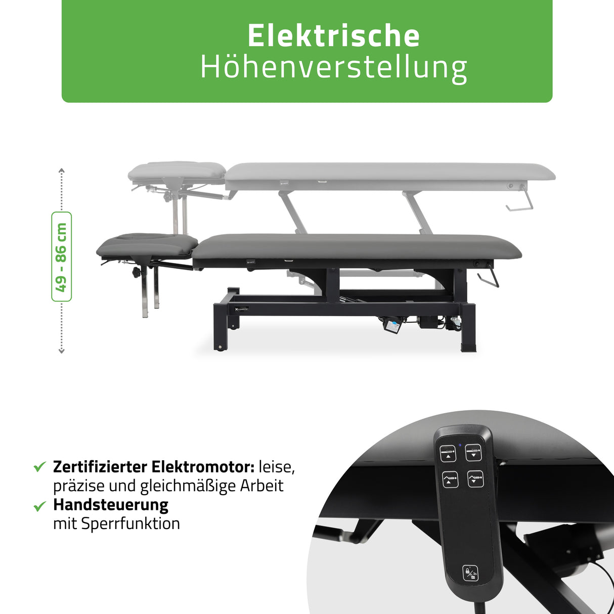 Massageliege Elektrisch Fortis 4 Ergo | 4-Segmente | Handfernbedienung | 3 Jahre Garantie
