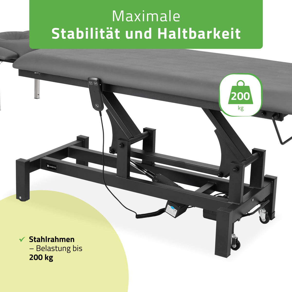Set Therapieliege Elektrisch Fortis 4 Ergo + Massagepistole Dynamic Pro + Vollrolle 15x60 + Vliesstoff-Unterlage auf Rolle