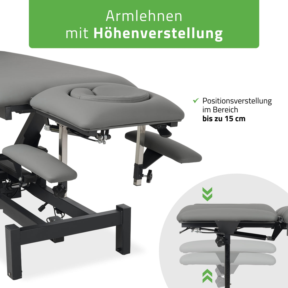 Set Therapieliege Elektrisch Fortis 5 Ergo + Massagepistole Dynamic Pro + Vollrolle 15x60 + Vliesstoff-Unterlage auf Rolle