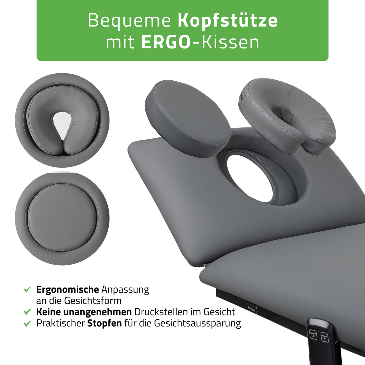 Elektrische massagetafel Fortis 4 Ergo | 4-Segmenten | Handbediening Bedieningsframe | 3 jaar garantie