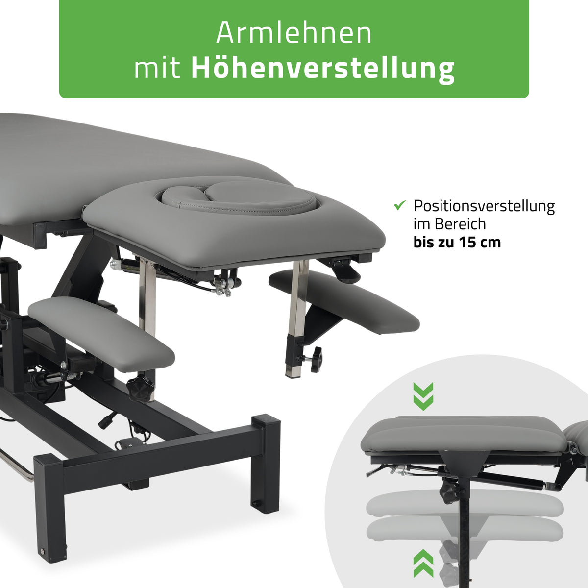 Elektrische massagetafel Fortis 4 Ergo | 4-Segmenten | Handbediening Bedieningsframe | 3 jaar garantie