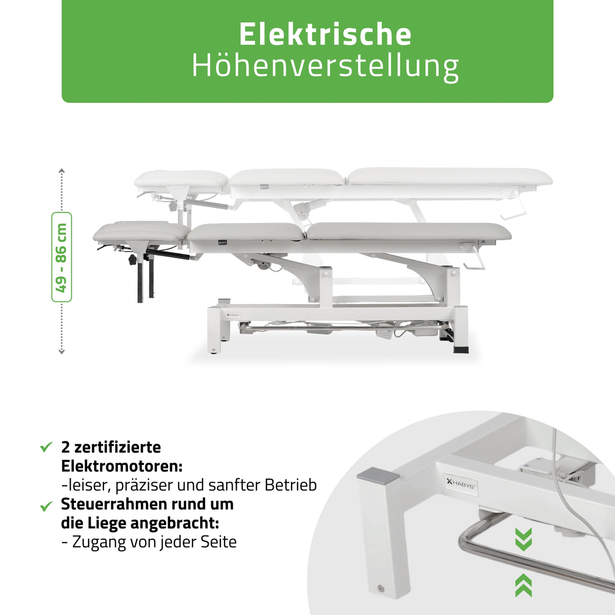 Elektrische Massagetafel Fortis 5 Ergo | 5-Segmenten | Handbediening Bedieningsframe | 3 Jaar Garantie