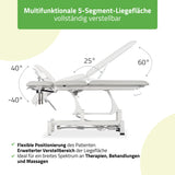 Massageliege Elektrisch Fortis 5 Ergo | 5-Segmente | Handfernbedienung Steuerrahmen | 3 Jahre Garantie