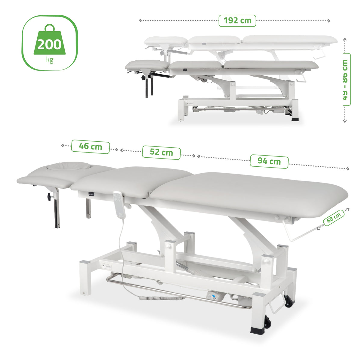 Elektrische Massagetafel Fortis 5 Ergo | 5-Segmenten | Handbediening Bedieningsframe | 3 Jaar Garantie