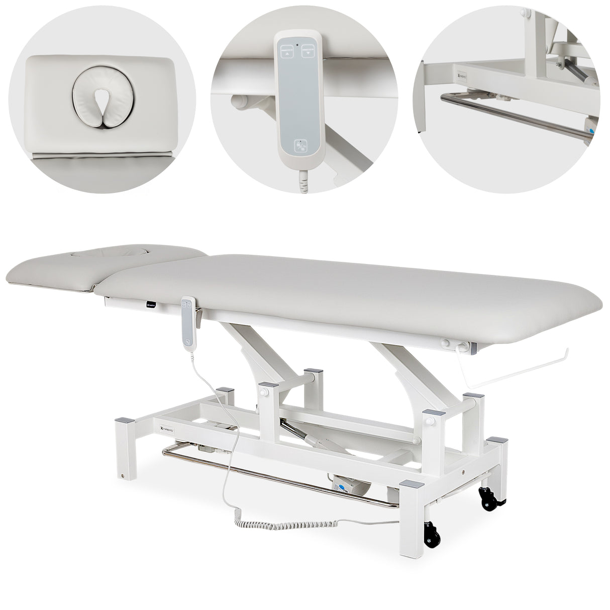 Massageliege Elektrisch Fortis 2 Ergo | 2-Segmente | grau-weiß | HR SR | 3 Jahre Garantie