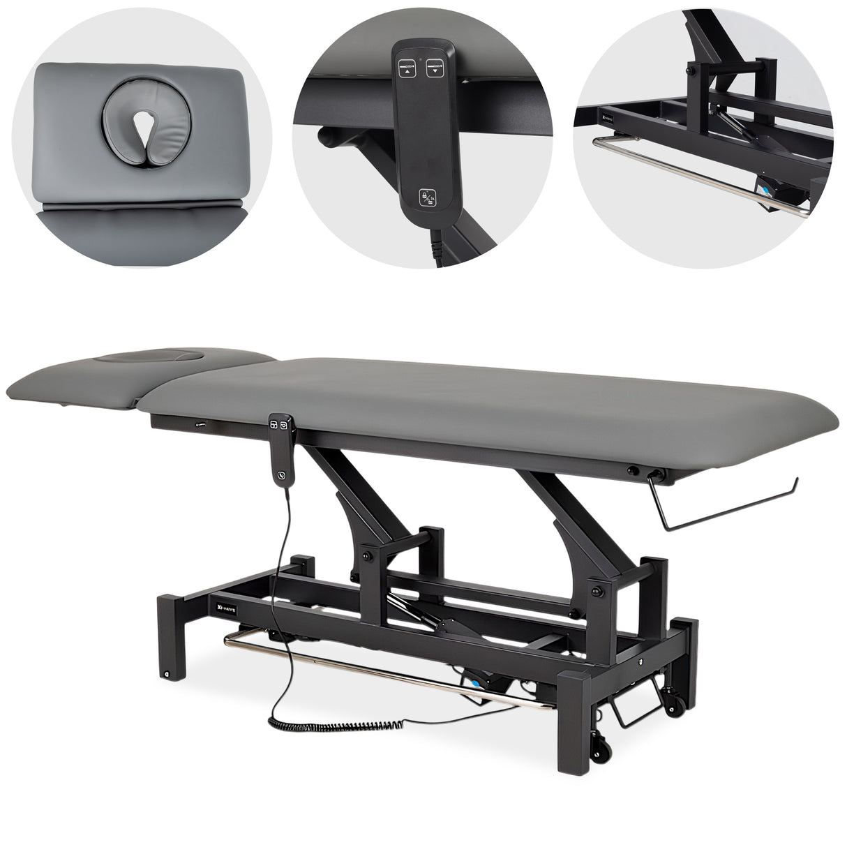 Massageliege Elektrisch Fortis 2 Ergo | 2-Segmente | grau-schwarz | HR SR | 3 Jahre Garantie