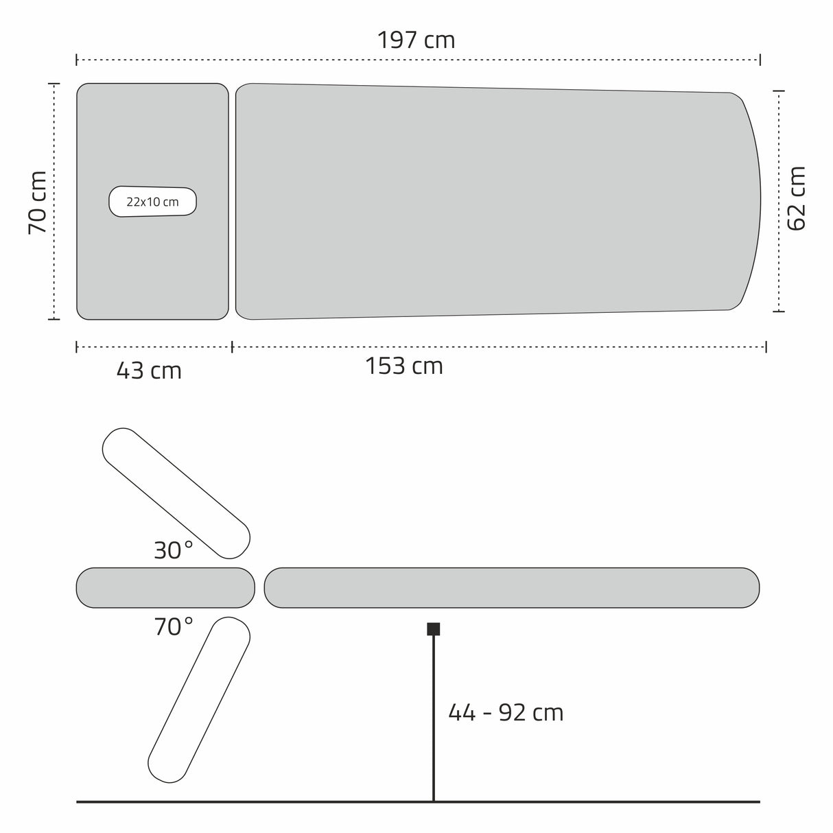 Elektrische Massagetafel Agila 2 2-Segmenten