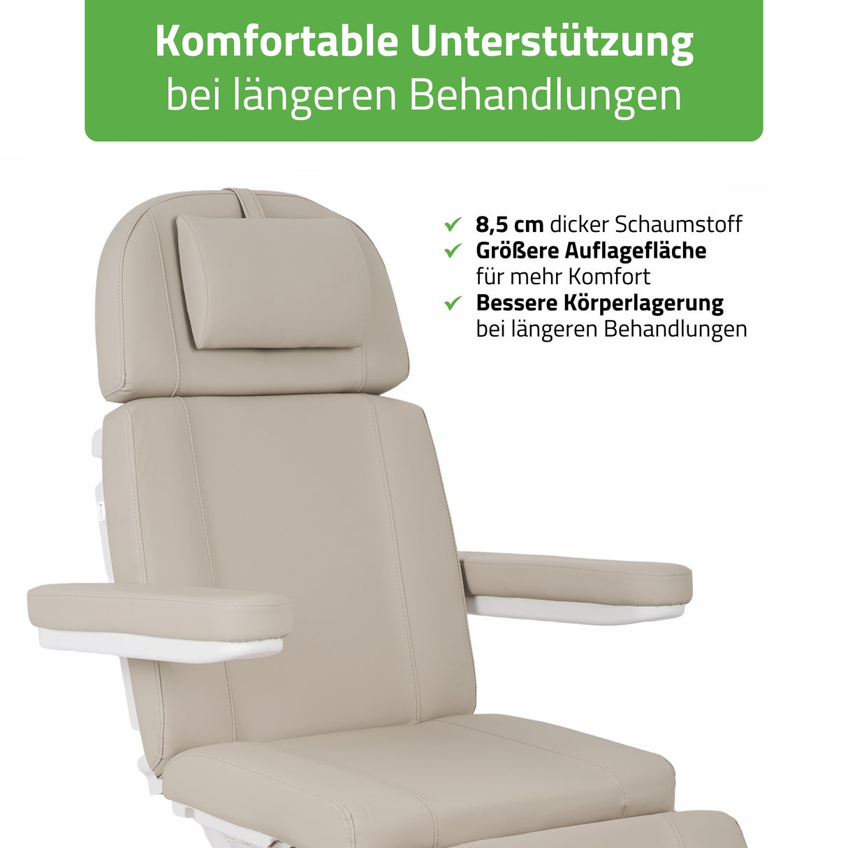 Kosmetikliege Elektrisch Tavia | Kosmetiksessel mit elektrischer Verstellung | Handfernbedienung | 3 Jahre Garantie