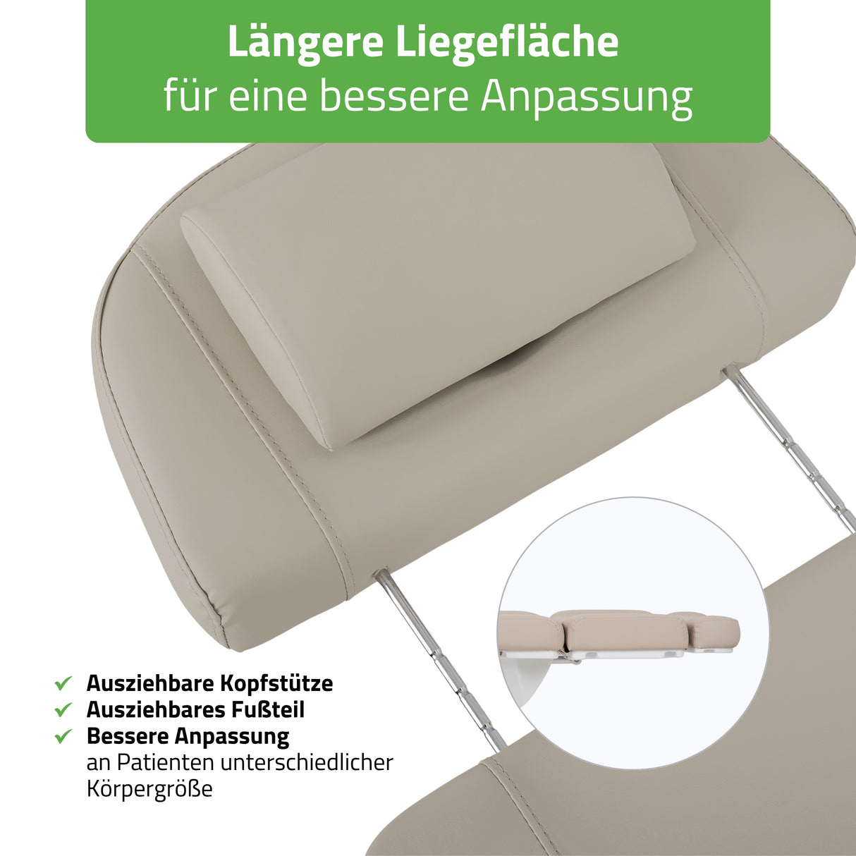 Kosmetikliege Elektrisch Tavia | Kosmetiksessel mit elektrischer Verstellung | Handfernbedienung | 3 Jahre Garantie