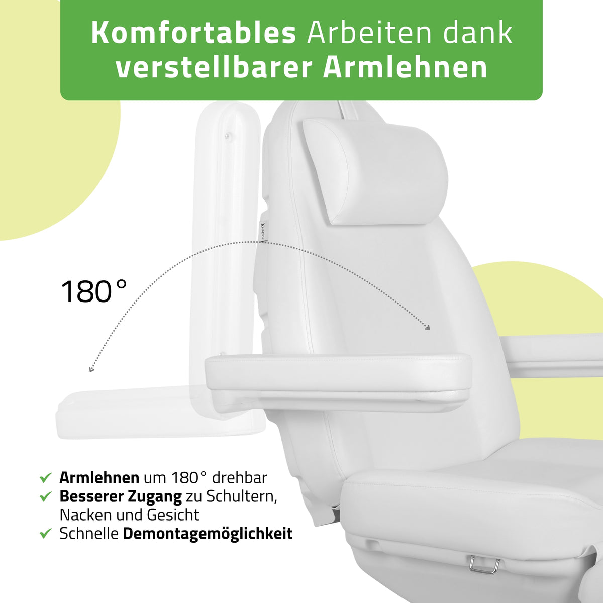 Behandelstoel Elektrisch | Elara PRO 4 | Cosmetische stoel met elektrische verstelling | Bedieningsframe | 3 Motoren