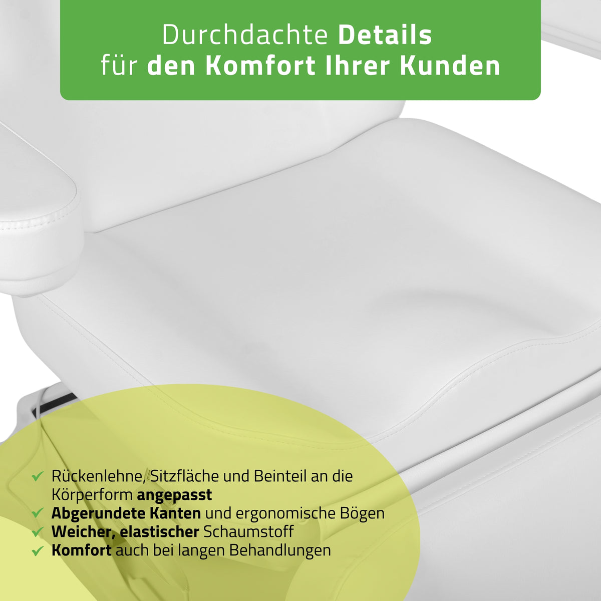 Behandelstoel Elektrisch | Elara PRO 4 | Cosmetische stoel met elektrische verstelling | Bedieningsframe | 3 Motoren