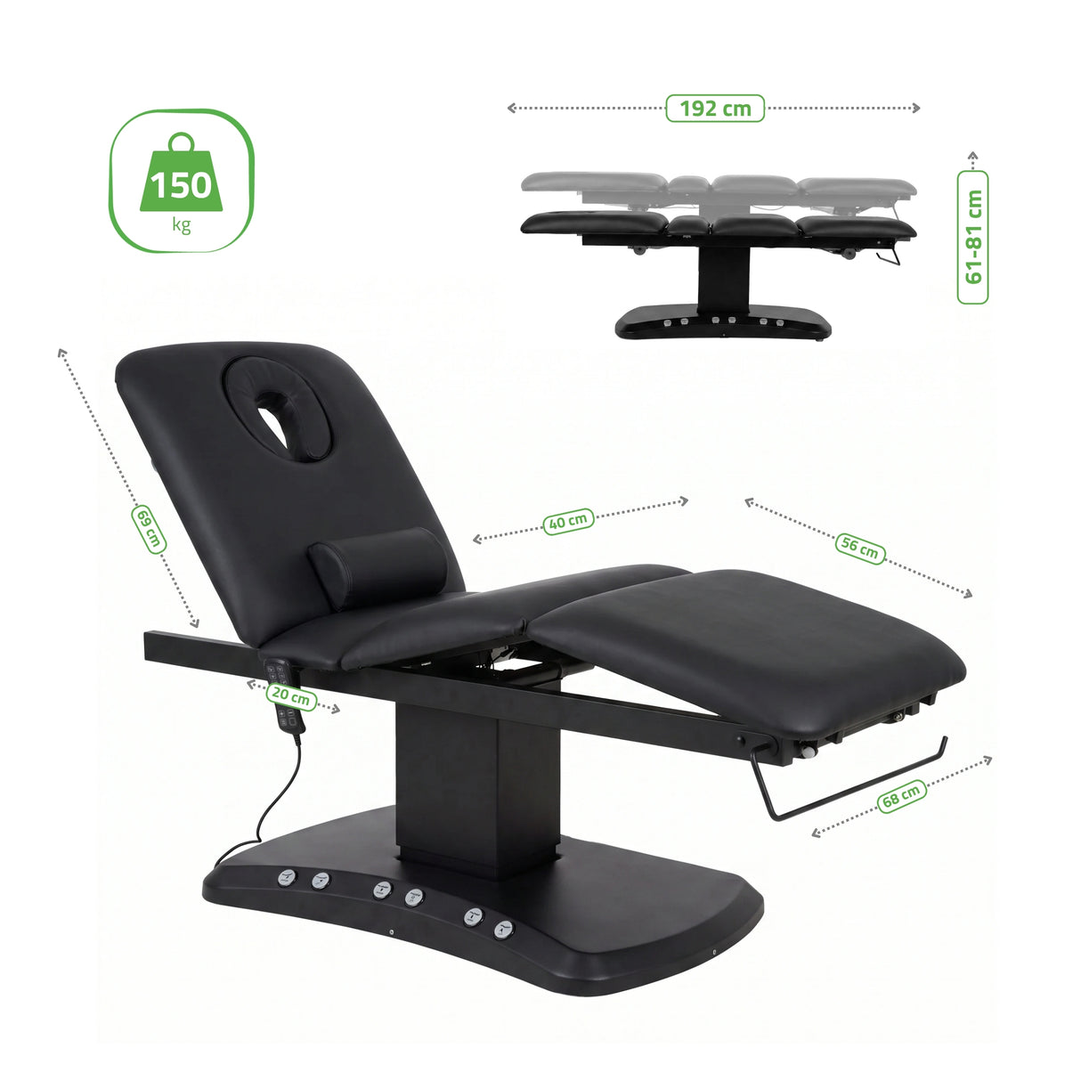 Kosmetikliege Elektrisch mit Heizung | Serenity Ergo 4 | für Massage und SPA Anwendungen | 3 Jahre Garantie