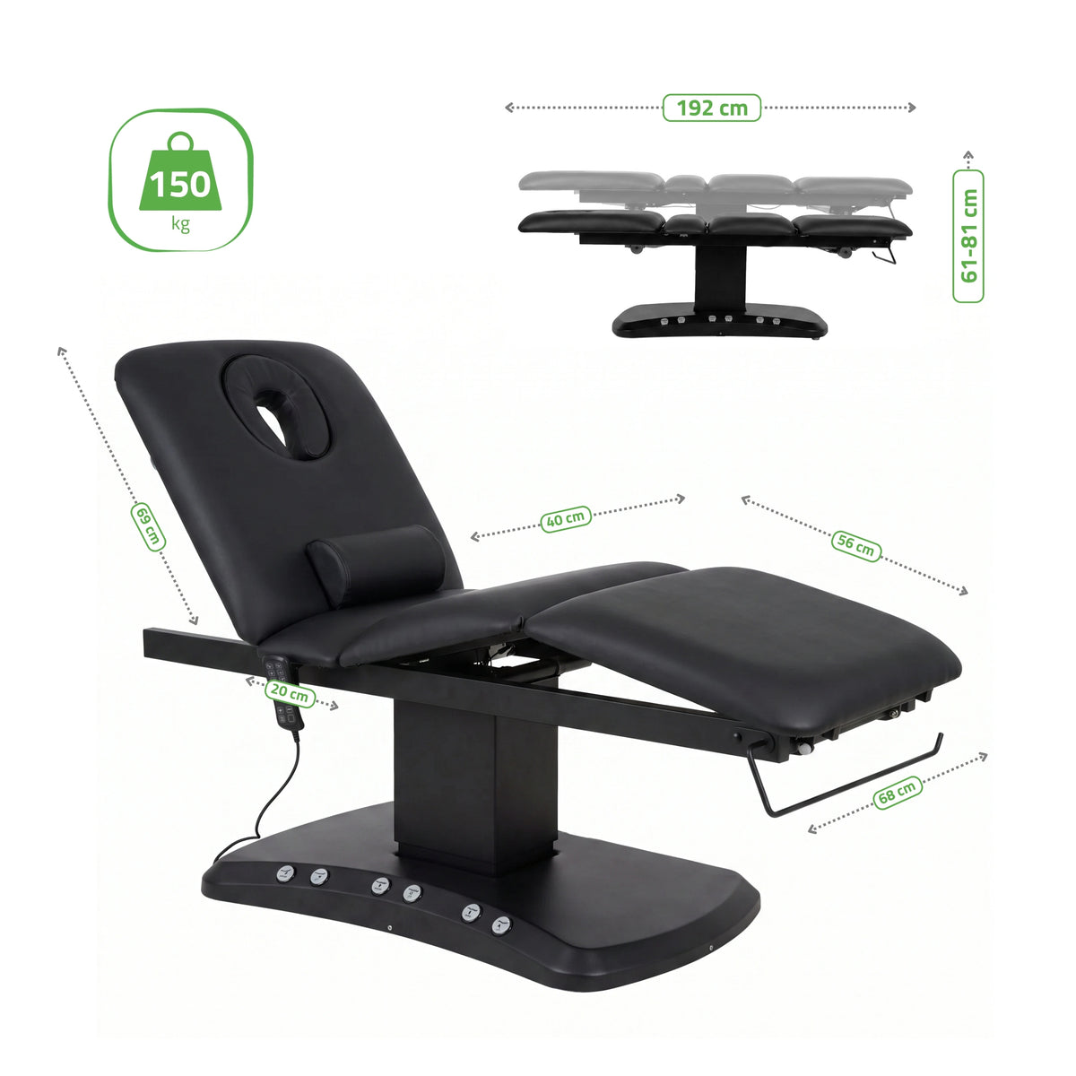 Elektrische Cosmetische Tafel met Verwarming | Serenity ERGO 4 | voor Massage en SPA Behandelingen | 3 jaar garantie