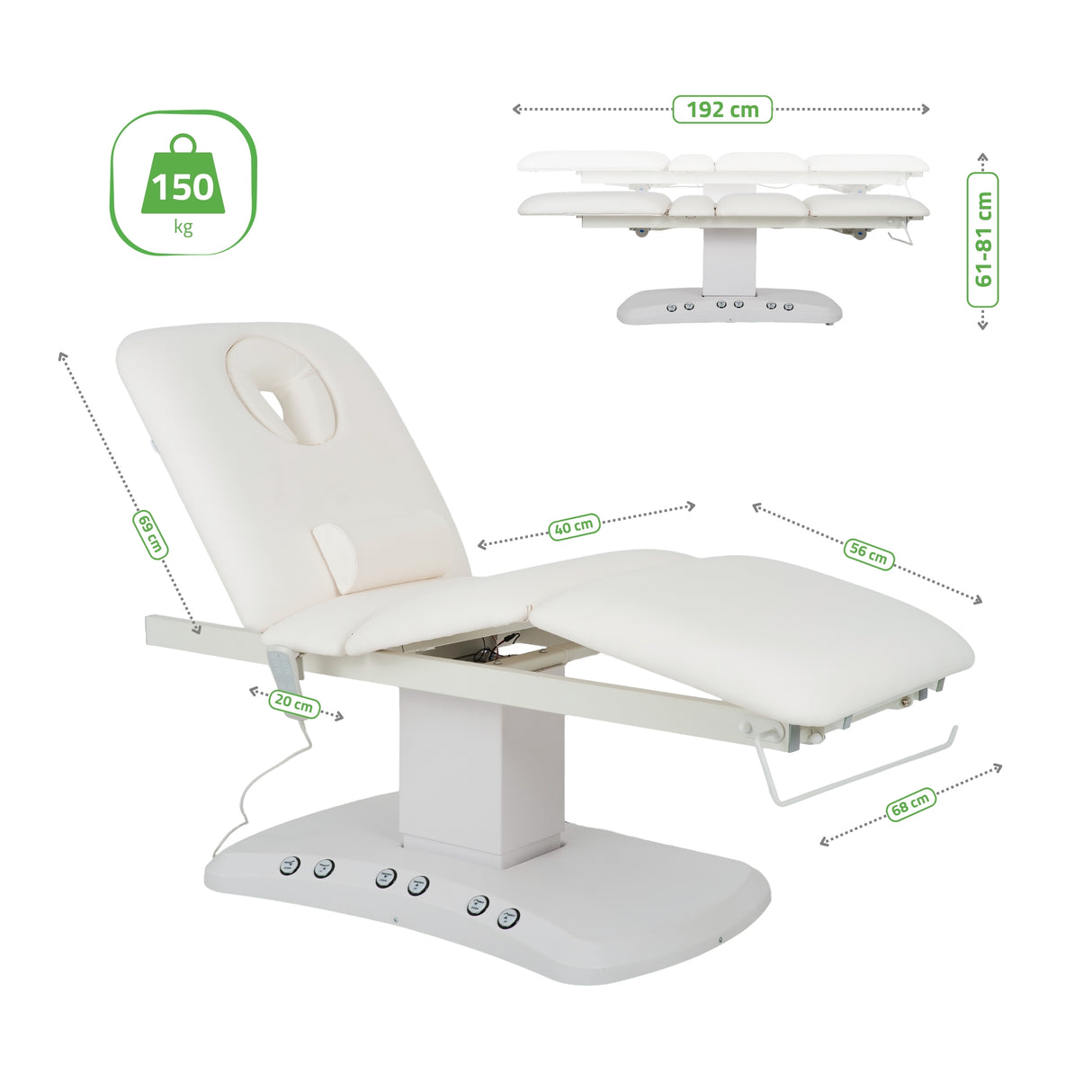 Kosmetikliege Elektrisch mit Heizung | Serenity Ergo 4 | für Massage und SPA Anwendungen | 3 Jahre Garantie