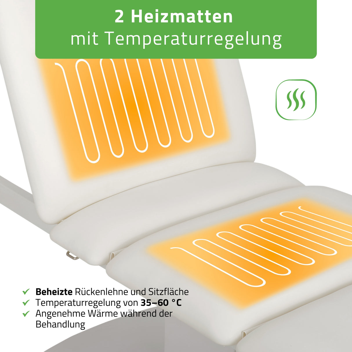Kosmetikliege Elektrisch mit Heizung | Serenity Ergo 4 | für Massage und SPA Anwendungen | 3 Jahre Garantie