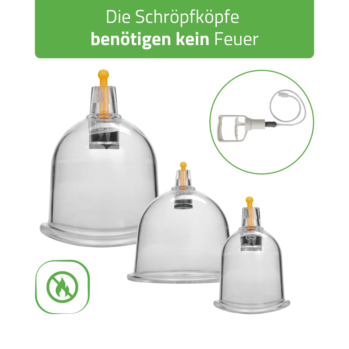 HABYS Feuerlose chinesische Vakuum-Schröpfköpfe mit Pumpe | 24 Stück