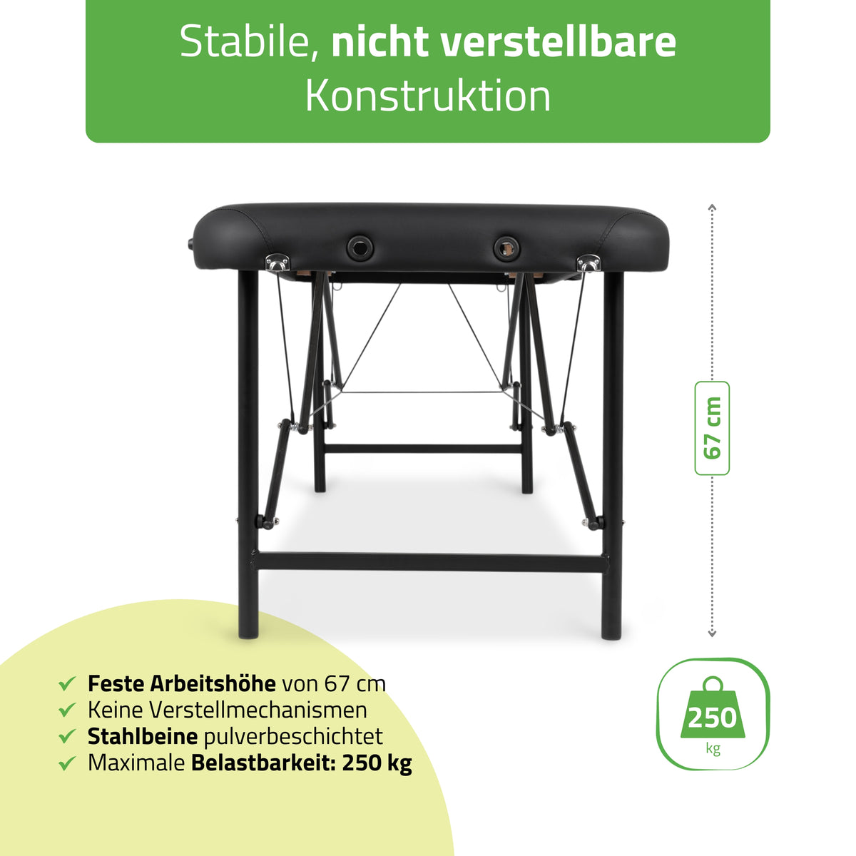 Inklapbare massagetafel Rico | Zwart