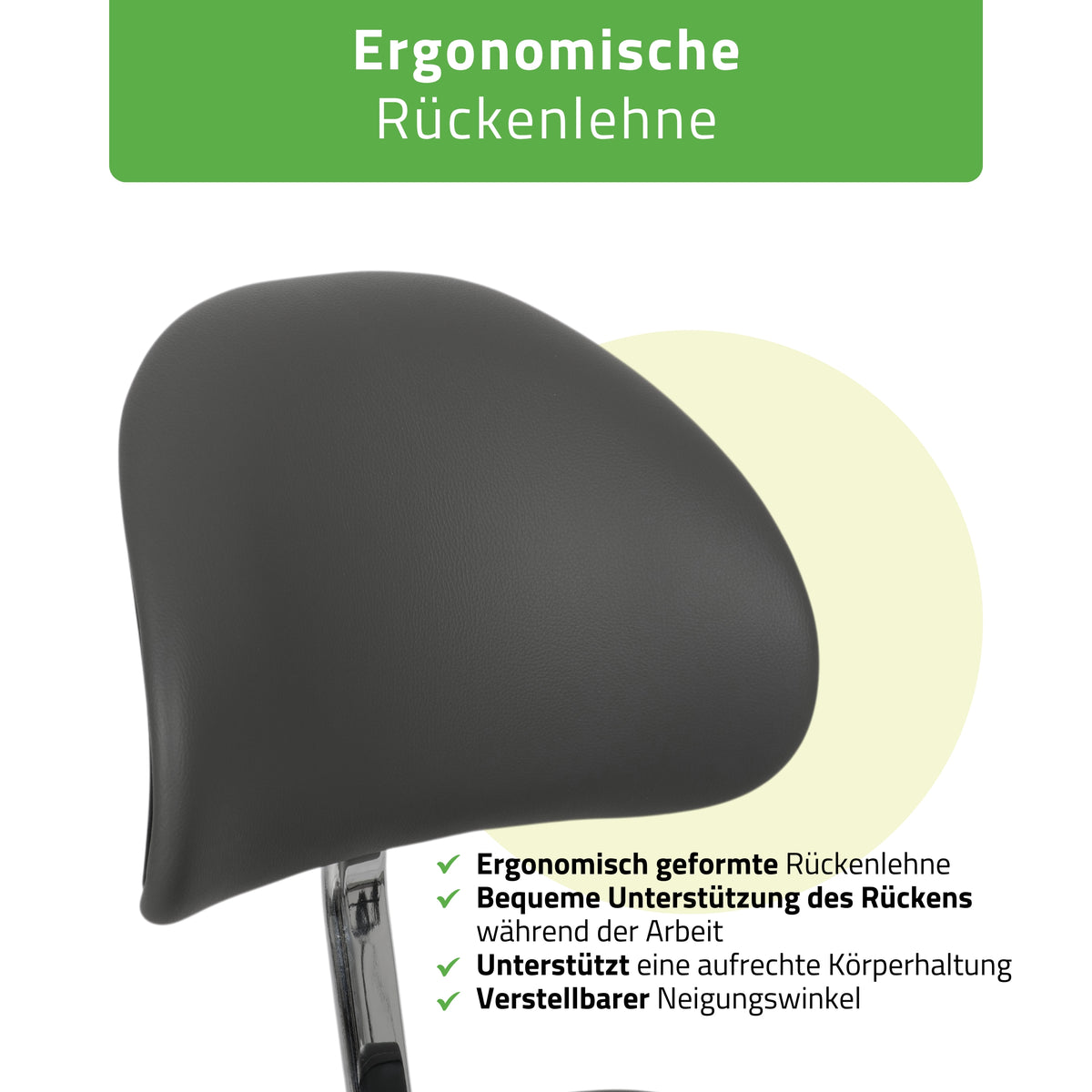 Ergonomische Zadelkruk met Rugleuning Diana