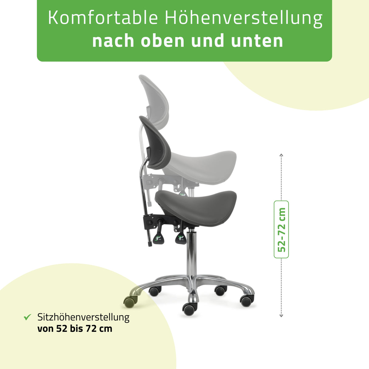 Ergonomische Zadelkruk met Rugleuning Diana