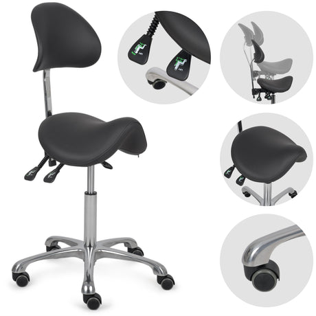 Ergonomische Zadelkruk met Rugleuning Diana Grijs 
