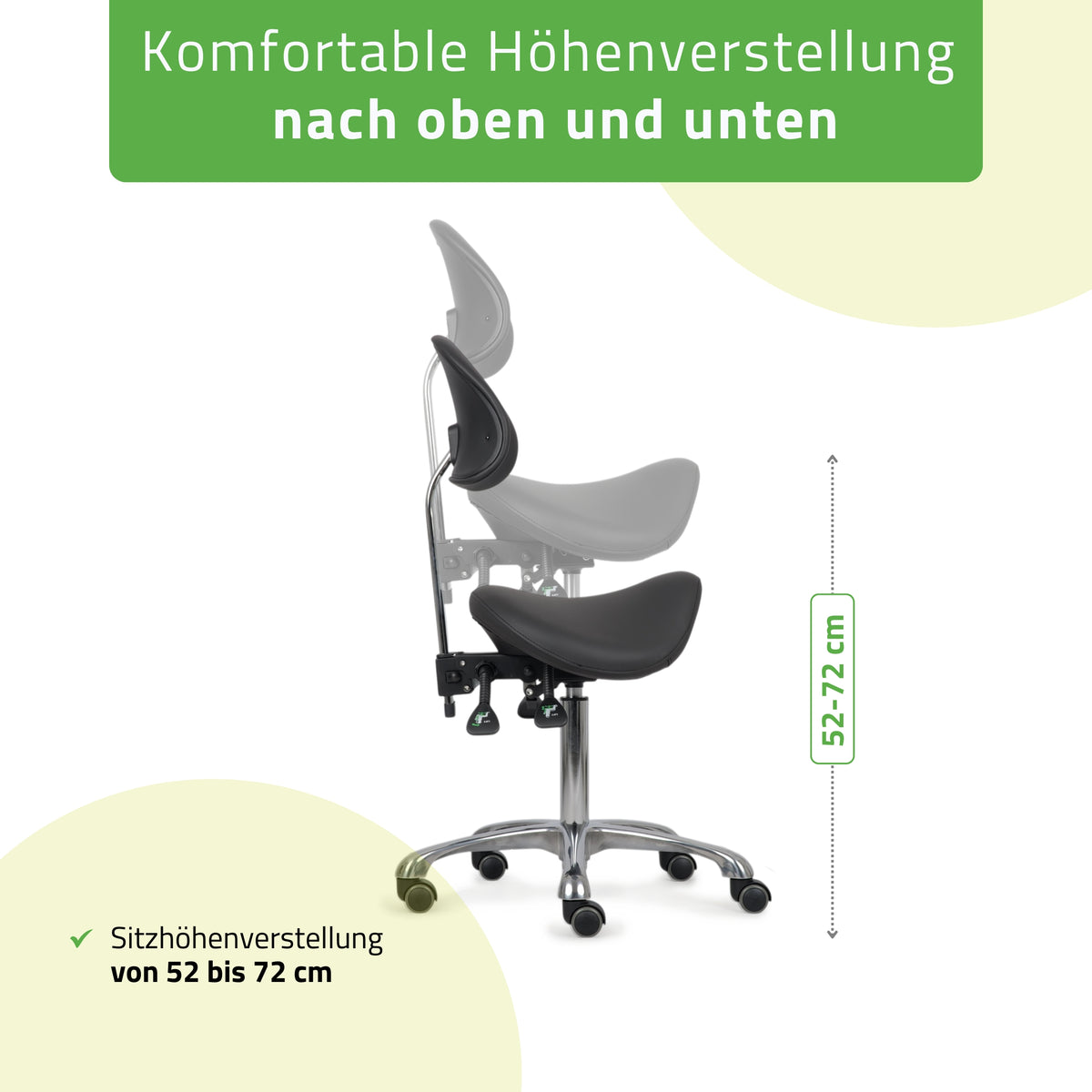 Ergonomische Zadelkruk met Rugleuning Diana