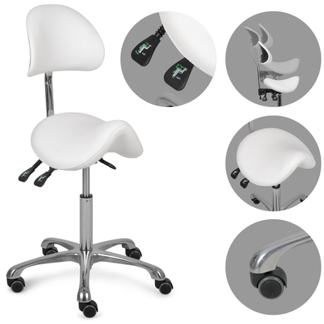 Ergonomische Zadelkruk met Rugleuning Diana Grijs 