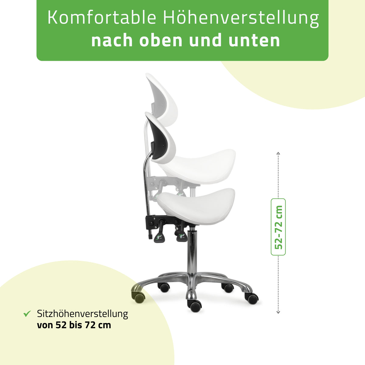 Ergonomische Zadelkruk met Rugleuning Diana