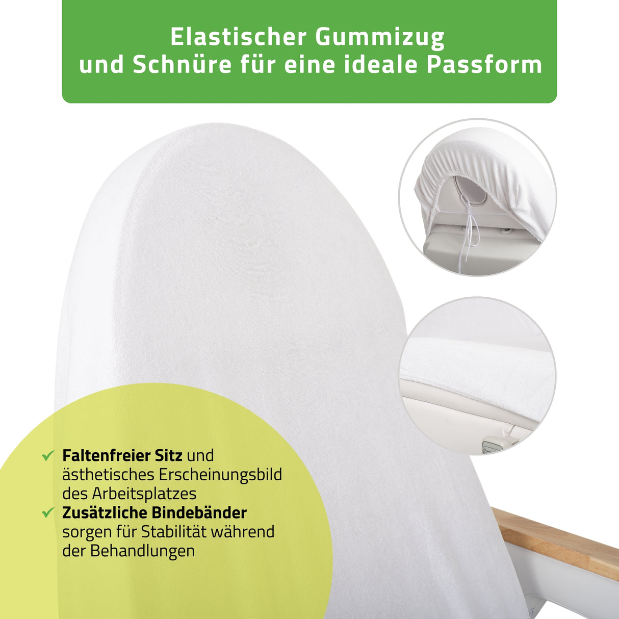 Frottee Bezug mit Gummizug und Schnüren für Kosmetikliege