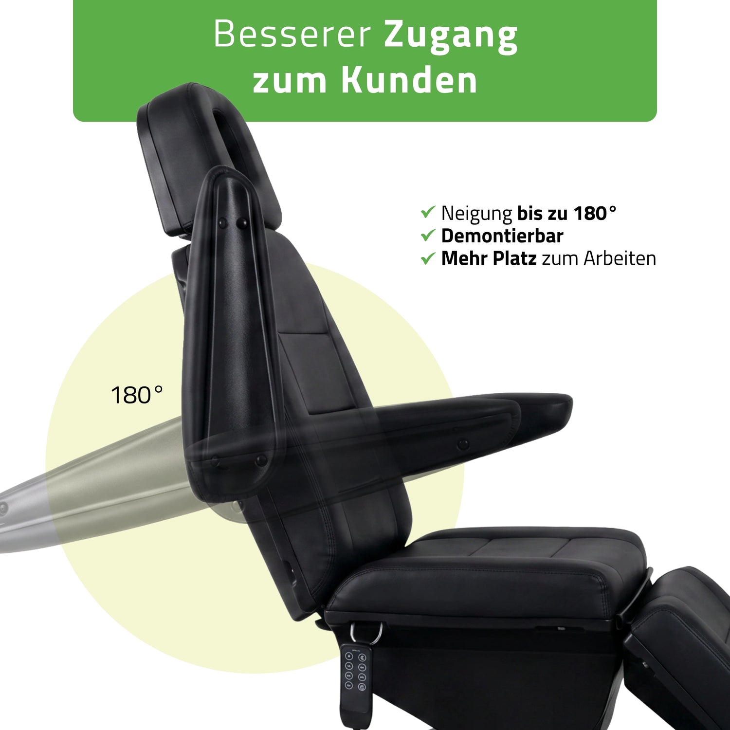 Kosmetikliege Elektrisch | Velora PRO 4 | Kosmetiksessel mit elektrischer Verstellung | Handfernbedienung | 4 - Motoren | 3 Jahre Garantie