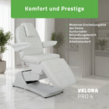 Kosmetikliege Elektrisch | Velora PRO 4 | Kosmetiksessel mit elektrischer Verstellung | Handfernbedienung | 4 - Motoren | 3 Jahre Garantie
