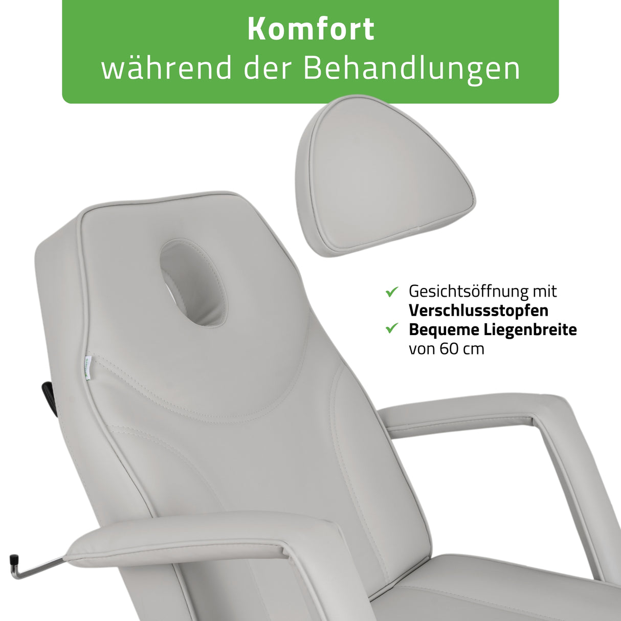 Kosmetikliege Elektrisch Laris | Kosmetiksessel mit elektrischer Verstellung | 1 Motor, Handfernbedienung | 3 Jahre Garantie