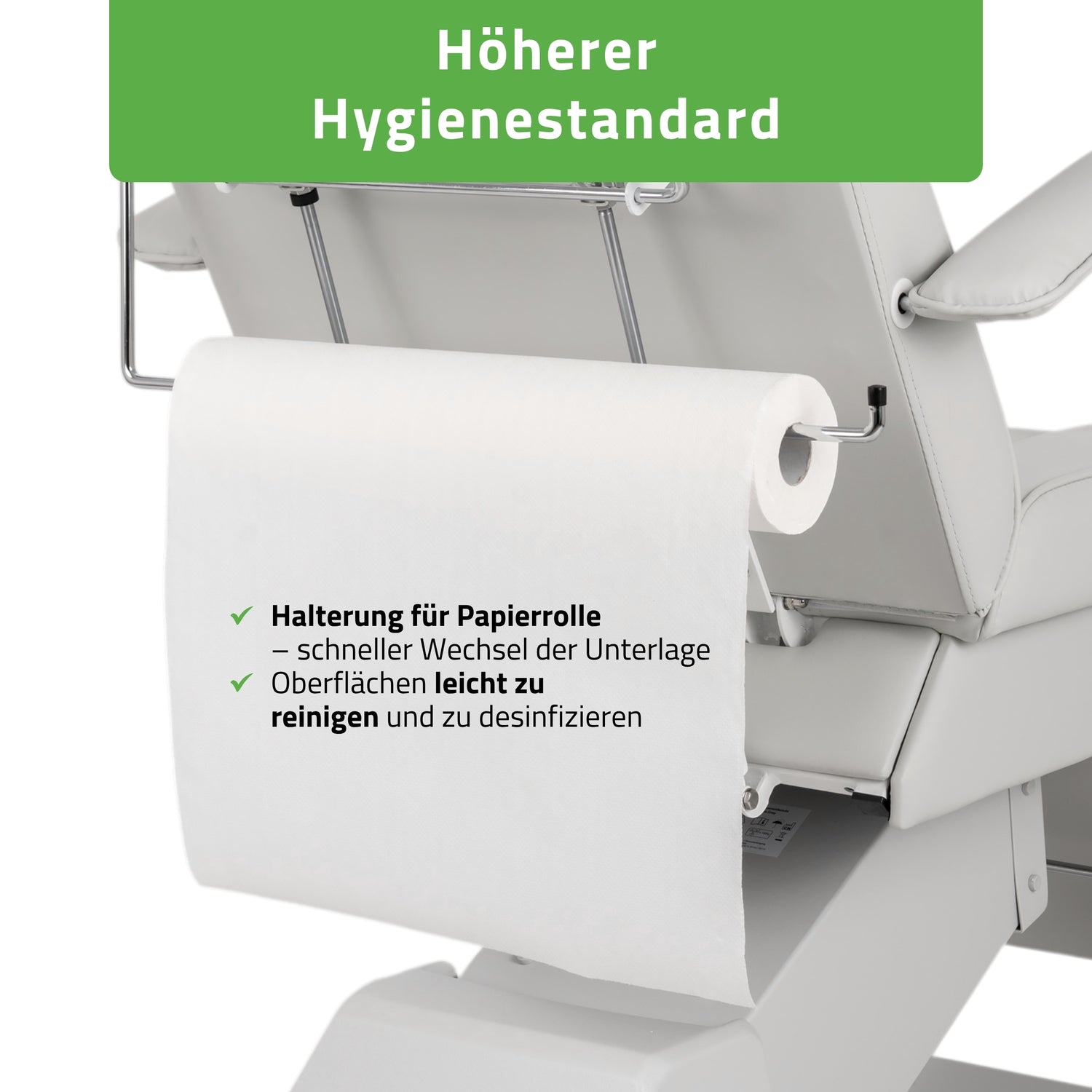 Kosmetikliege Elektrisch Laris | Kosmetiksessel mit elektrischer Verstellung | 1 Motor, Handfernbedienung | 3 Jahre Garantie